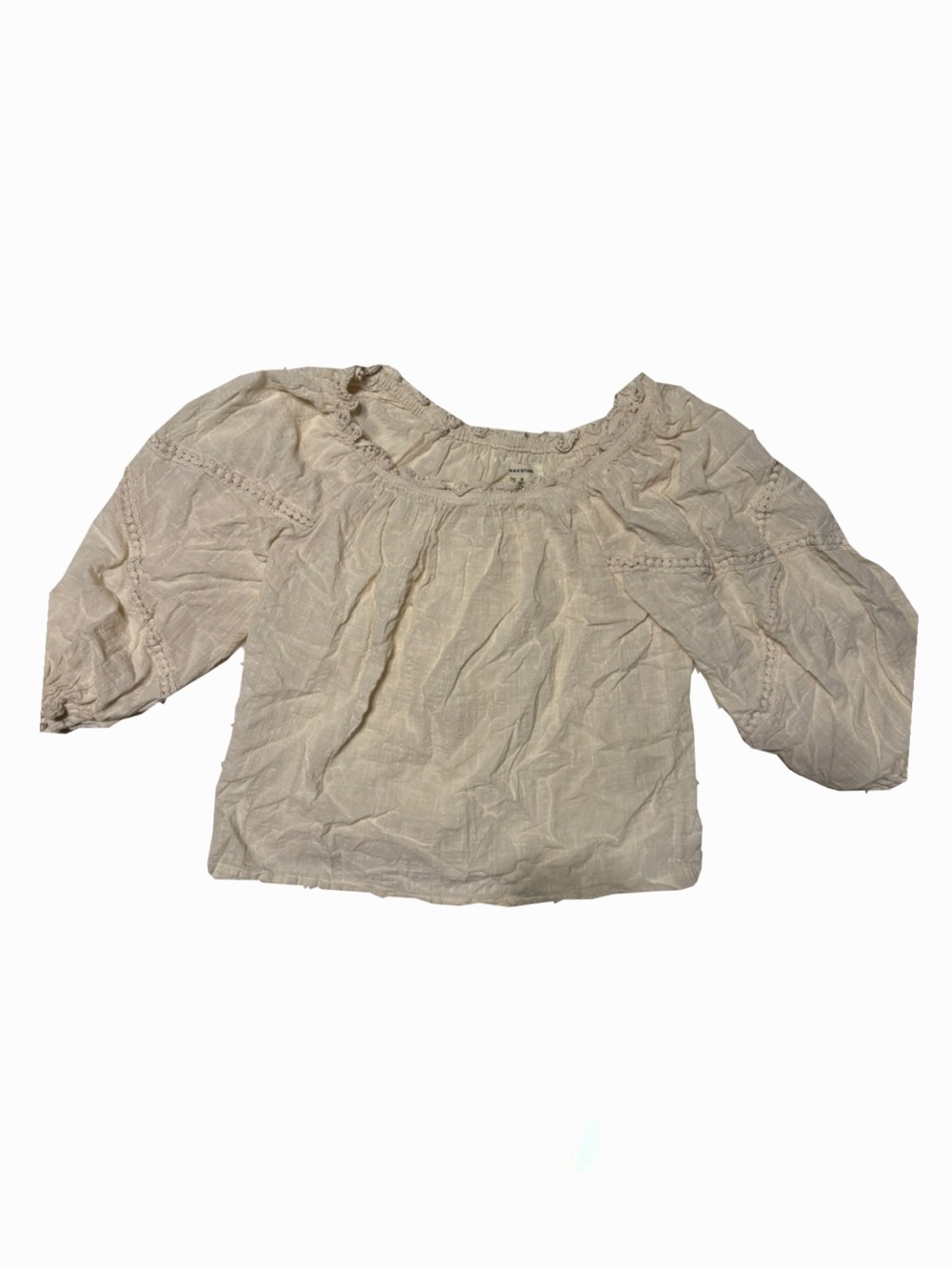 Max Studio Cream Peasant Top - Women Tops Blouses
